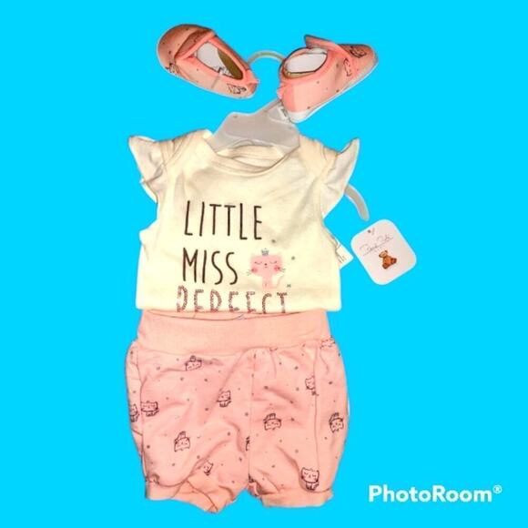 Rene Rofe Baby 3m Pink/Cream 3 Piece Set - Picture 2 of 3